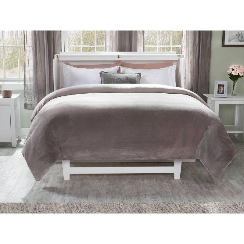 Queen Deerfield Murphy Bed Chest with Charging Station White - AFI: Space-Saving, Fold-Out Mattress, Elegant Design