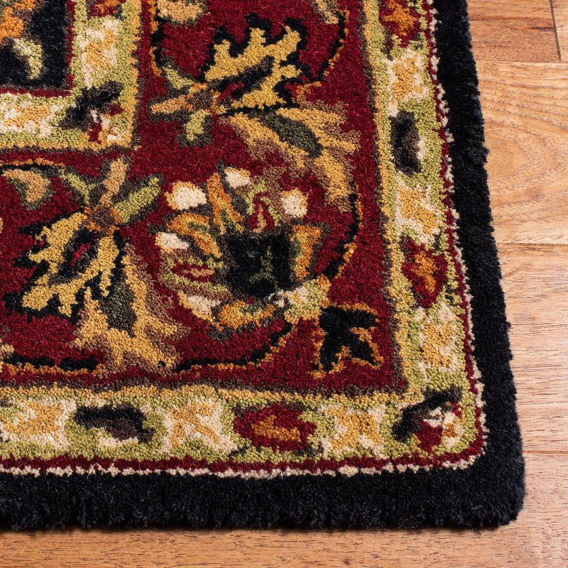 Hand-Tufted Black and Red Wool Area Rug, 5' x 8'