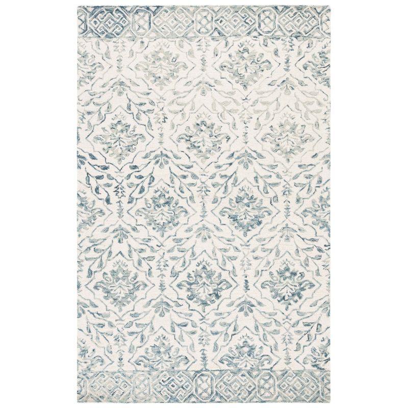 Ivory Wool Hand-Tufted Rectangular Artful Area Rug