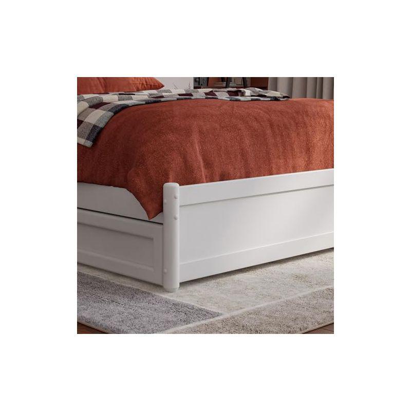 AFI Furnishings AFI Barcelona Full Solid Wood Panel Platform Bed with Twin Trundle in White