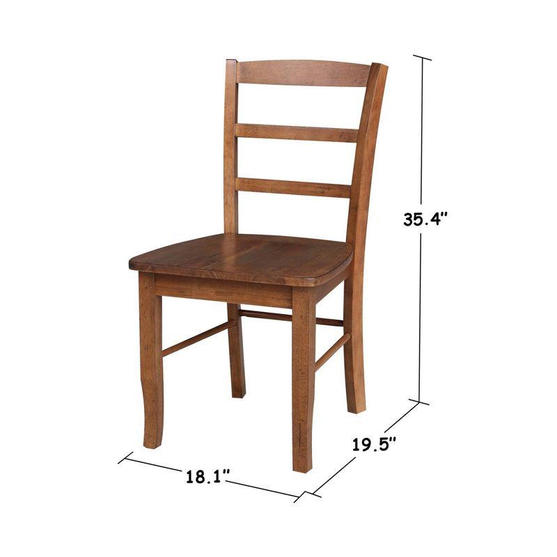 Distressed Oak Solid Wood High Ladderback Side Chair Set