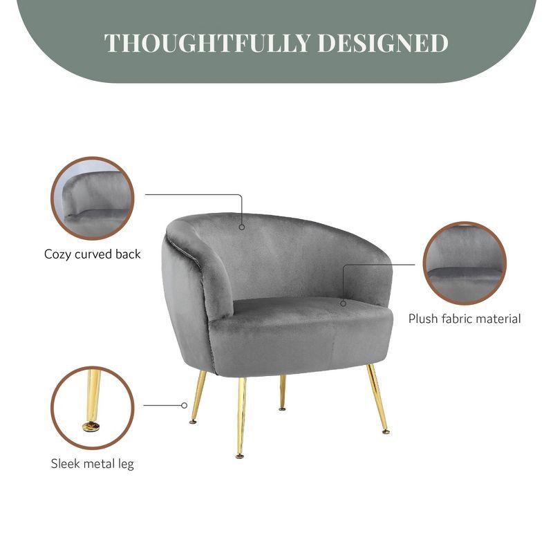 Ren Home Kara Accent Chair with Gold Legs