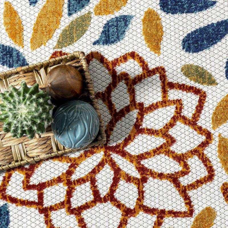 Nuloom Monique Floral & Paisley 4x6 Indoor/Outdoor Area Rug for Living Room Patio Deck Front Porch Kitchen, Blue/Multicolor
