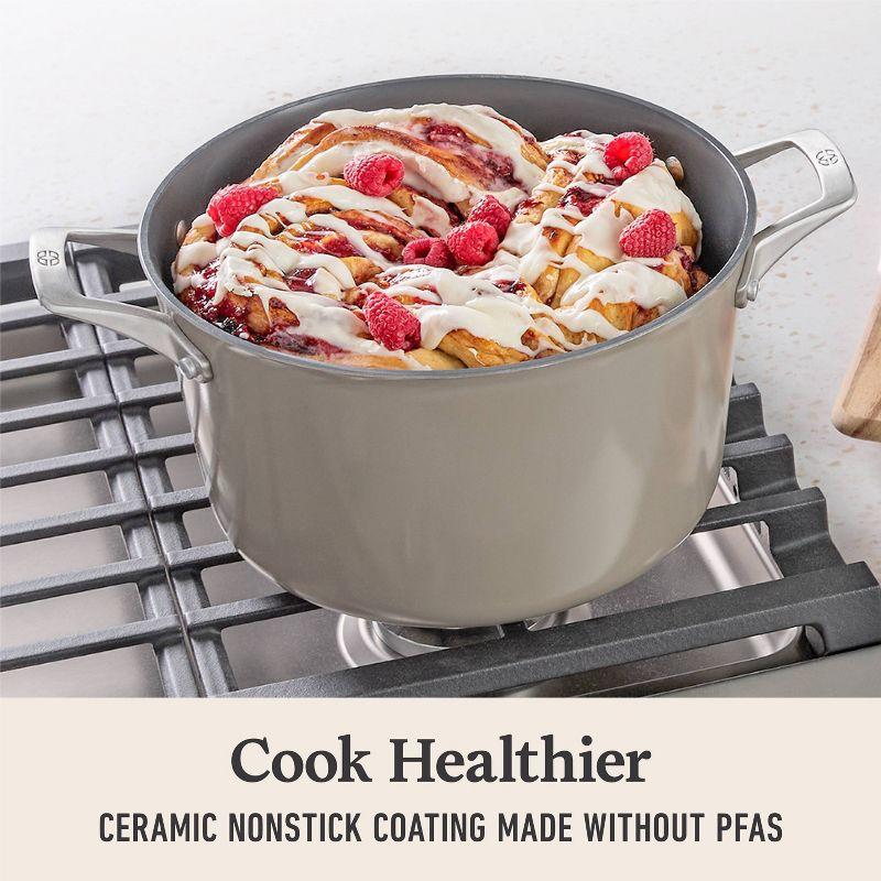 Calphalon Calphalon  Premier Ceramic Nonstick 7-Qt. Dutch Oven with Lid, Mushroom Gray
