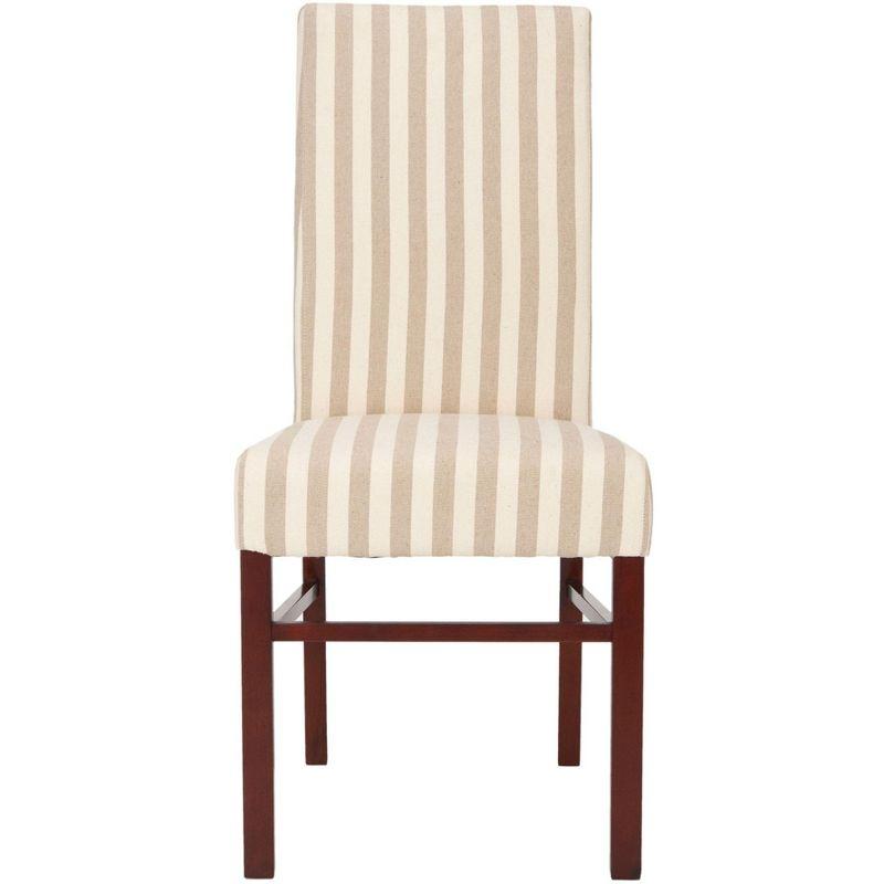 Classic 20''H Striped Side Chair (Set Of 2) - Tan/Cream - Safavieh