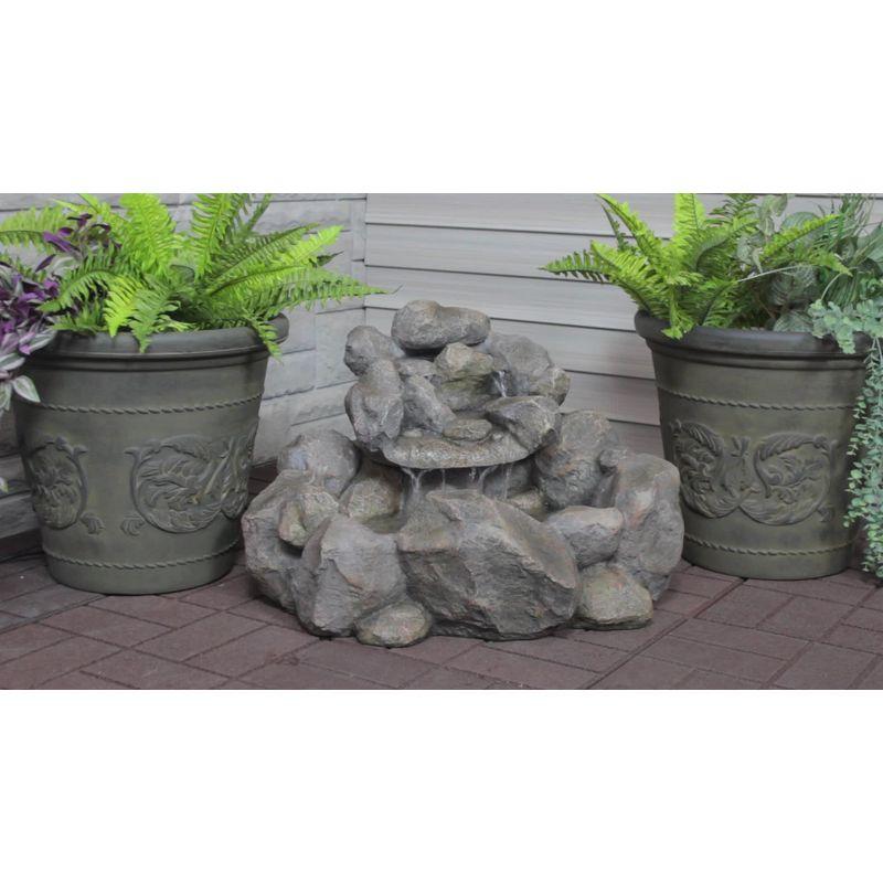 Sunnydaze 18"H Electric Resin Rocky Ravine Waterfall Outdoor Water Fountain