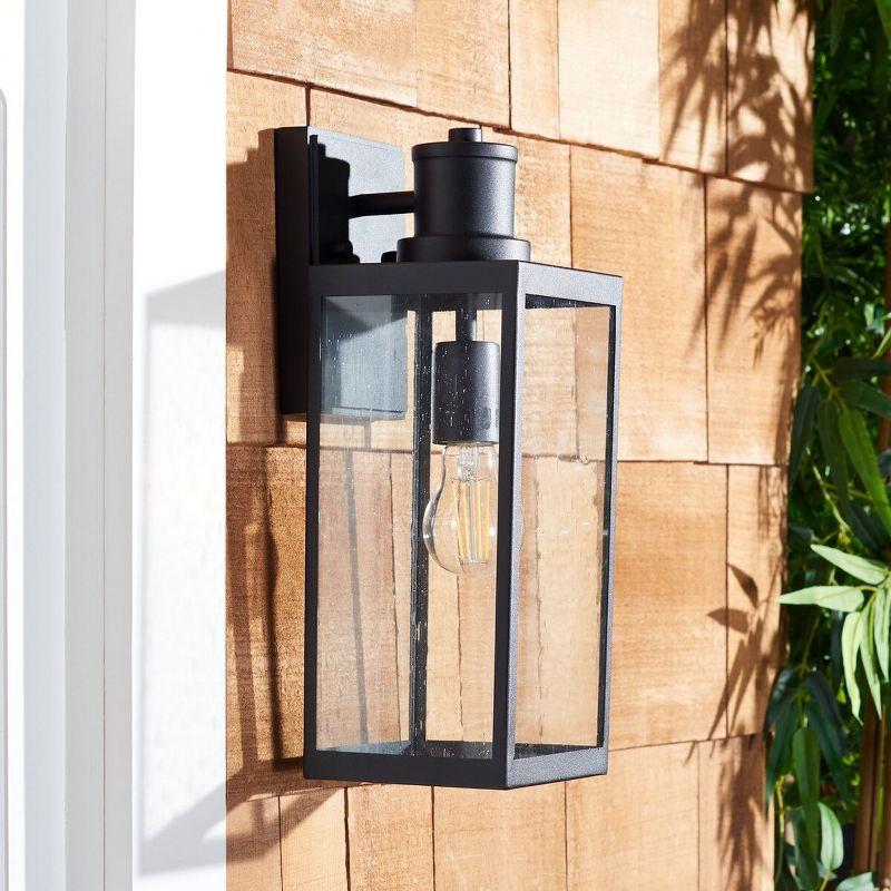 Agni Outdoor Wall Sconce Lights (Set of 2) - Black - Safavieh.