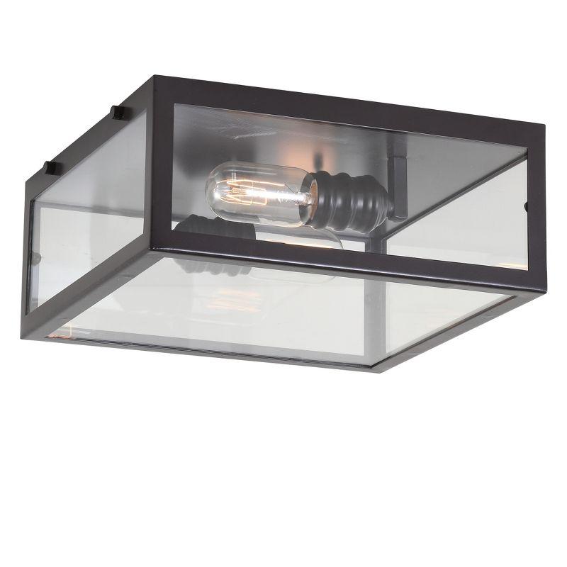 Grayson 12" Oil Rubbed Bronze and Clear Glass LED Flush Mount