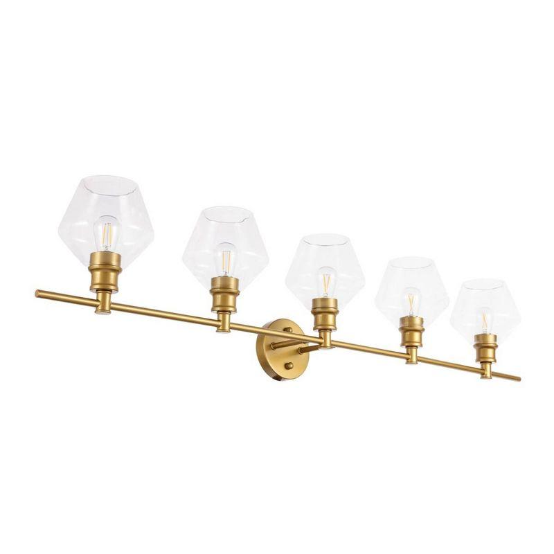 Elegant Lighting Gene 5 light Brass and Clear glass Wall sconce