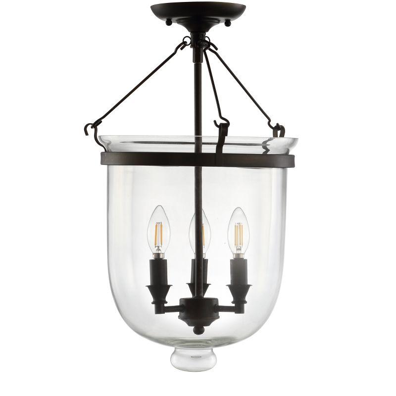 JONATHAN Y Charlotte Metal/Glass LED Semi-Flush Mount