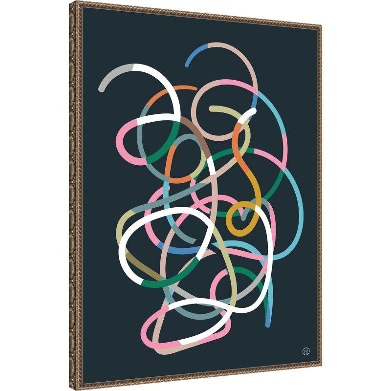 Amanti Art Color Lines by Dan Hobday Canvas Wall Art Print Framed 23 x 30-in.