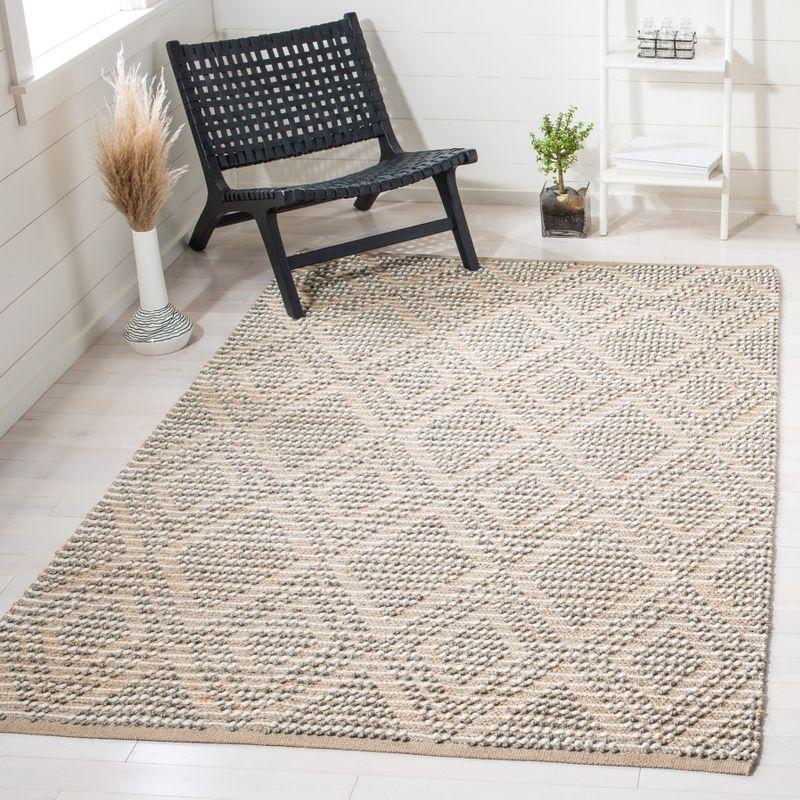 Gray Hand-Tufted Wool and Cotton Rectangular Rug