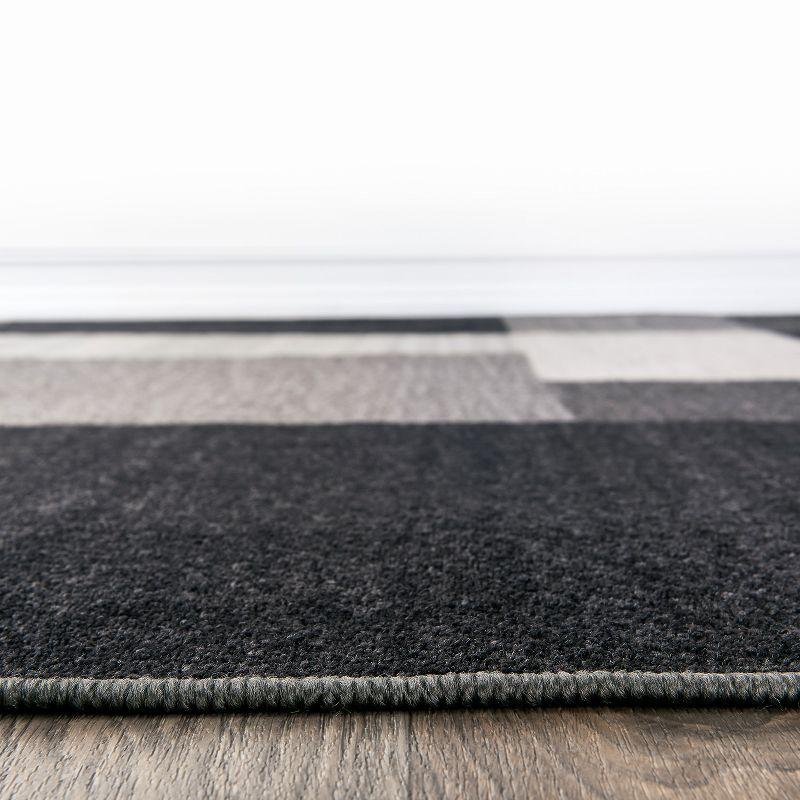 World Rug Gallery Modern Boxes Design Non-slip (Non-skid) Area Rug - Gray 2'7"x4'