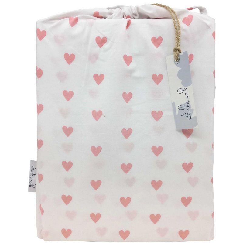 Saturday Park Hearts 100% Organic Cotton Sheet Set