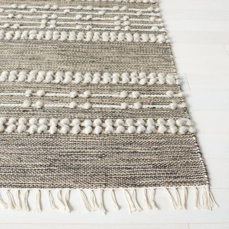 Natural Beige Flat Woven Wool 8' x 10' Rug