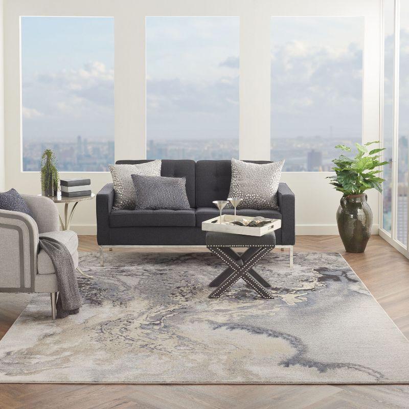 Nourison Maxell Modern Abstract Indoor Area Rug Grey 7' x 10'
