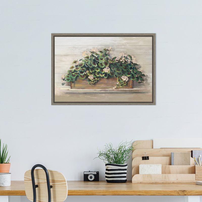 Amanti Art Market Geraniums Crop by Carol Rowan Framed Canvas Wall Art