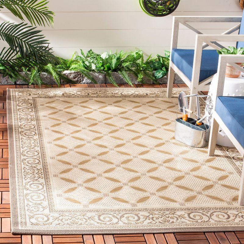 Courtyard CY7107 Power Loomed Indoor/Outdoor Area Rug - Dark Beig/Beige - 5'3"x7'7" - Safavieh.