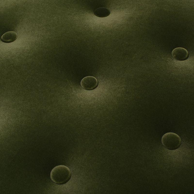 Jennifer Taylor Home Yolanda 24" Round Upholstered Accent Ottoman, Olive Green Performance Velvet