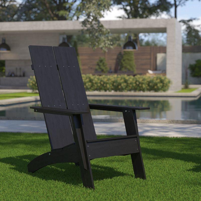 Sawyer Black Resin Adirondack Chair with Cushions