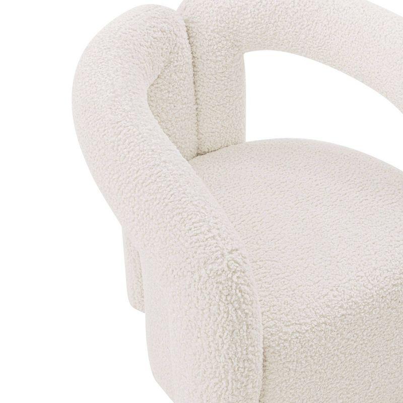 Darian Modern Boucle Upholstered Accent Chair Cream - Manhattan Comfort: Pine Wood Frame, High-Density Foam