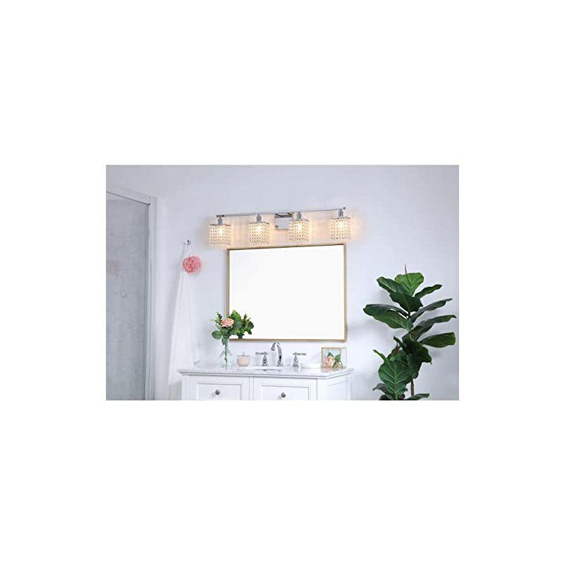 Elegant Lighting Phineas 4 lights bath sconce in black with clear crystals