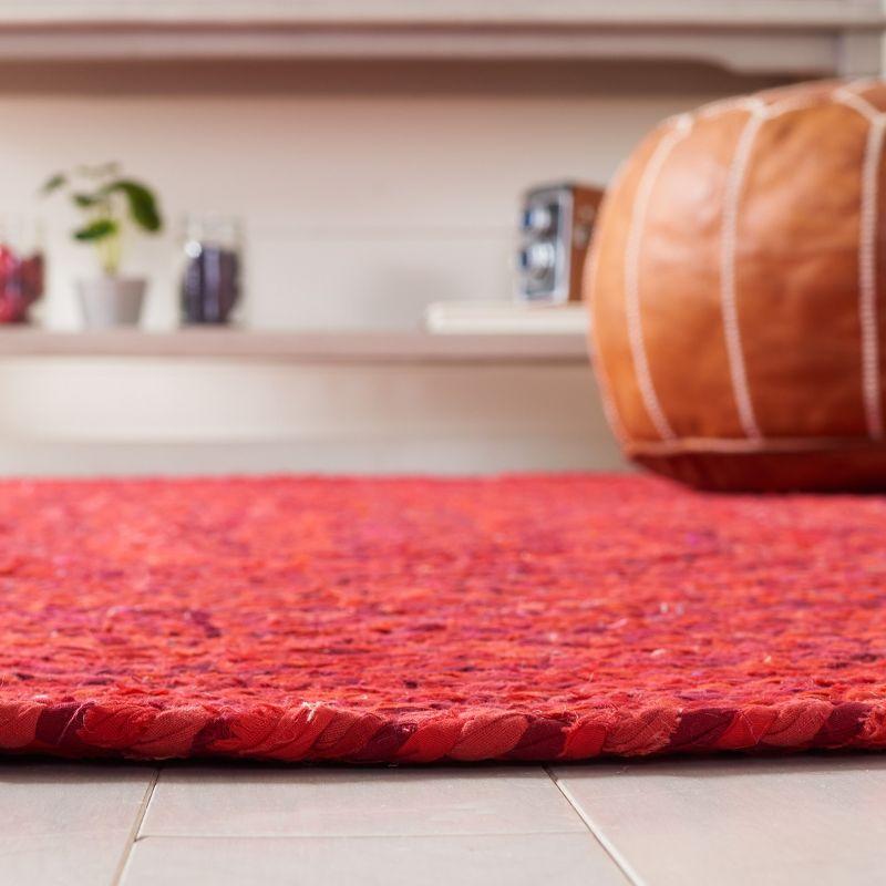 Braided BRD452 Hand Woven Indoor Area Rug - Red - 5'x8' Oval - Safavieh