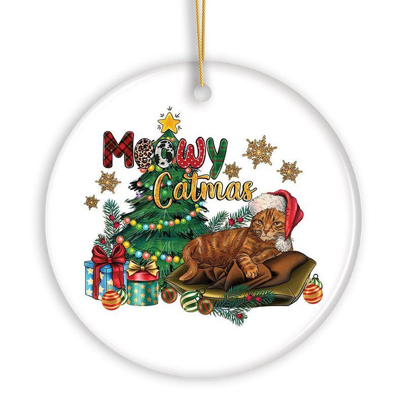 Meowy Catmas Orange Cat Christmas Ornament  3