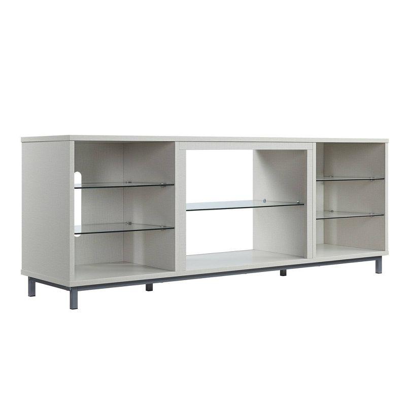 Brighton 65'' Beige Modern TV Stand with Glass Shelving