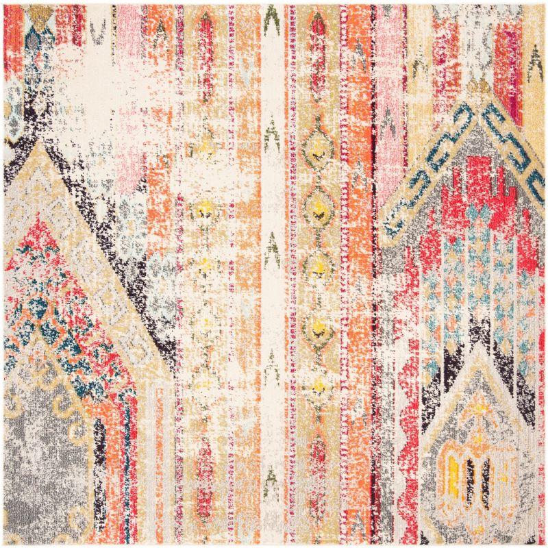 Madison MAD422 Power Loomed Area Rug - Grey/Orange - 3'x3' - Safavieh.