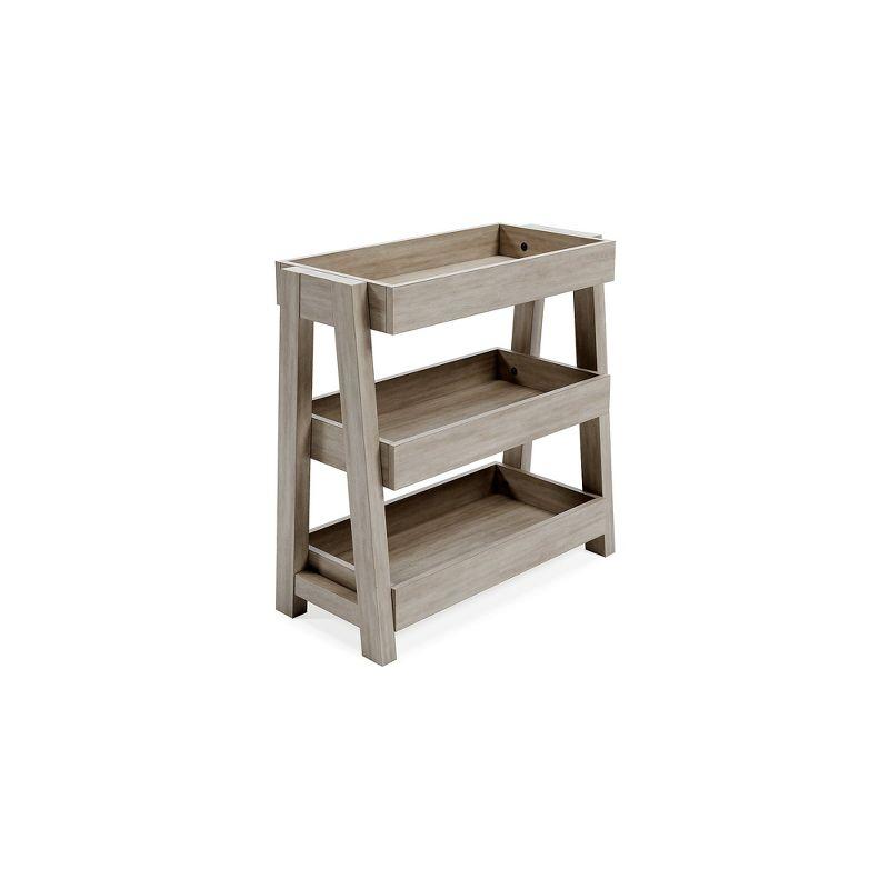 Blariden Light Beige Wood Rectangular Shelf Accent Table