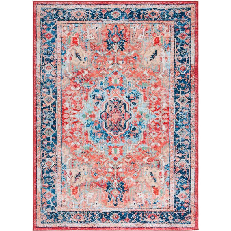 Elegant Riviera Red Oriental 8' x 10' Synthetic Area Rug