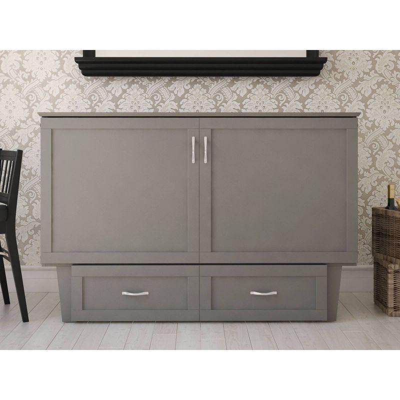 Queen Monroe Murphy Bed Chest with Memory Foam Mattress - AFI: USB Turbo Charger