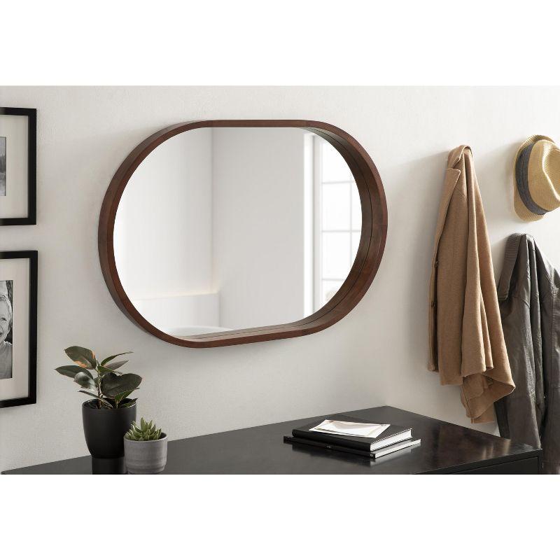 Kate and Laurel Hutton Wood Capsule Mirror, 24x36, Walnut Brown