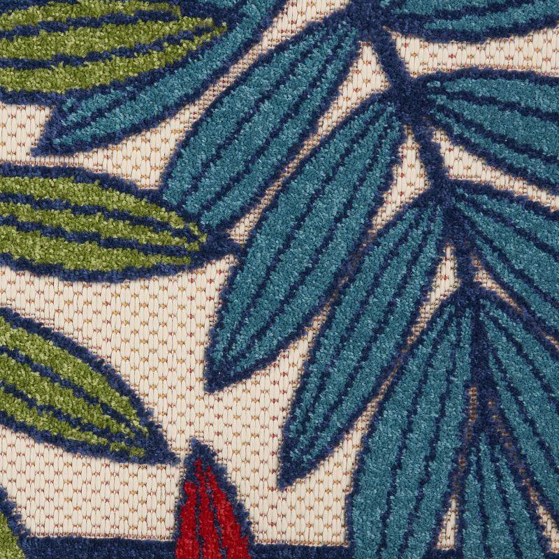 Nourison Aloha Floral Leaf Flatweave High-Low Indoor Outdoor Runner Rug Multicolor 2'3" x 10'