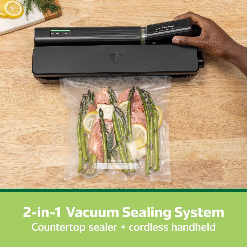 FoodSaver 2-in-1 Vacuum Sealer System + Cordless Handheld Sealer Black MS2010: 5-Year Warranty, Plastic, Spot Clean