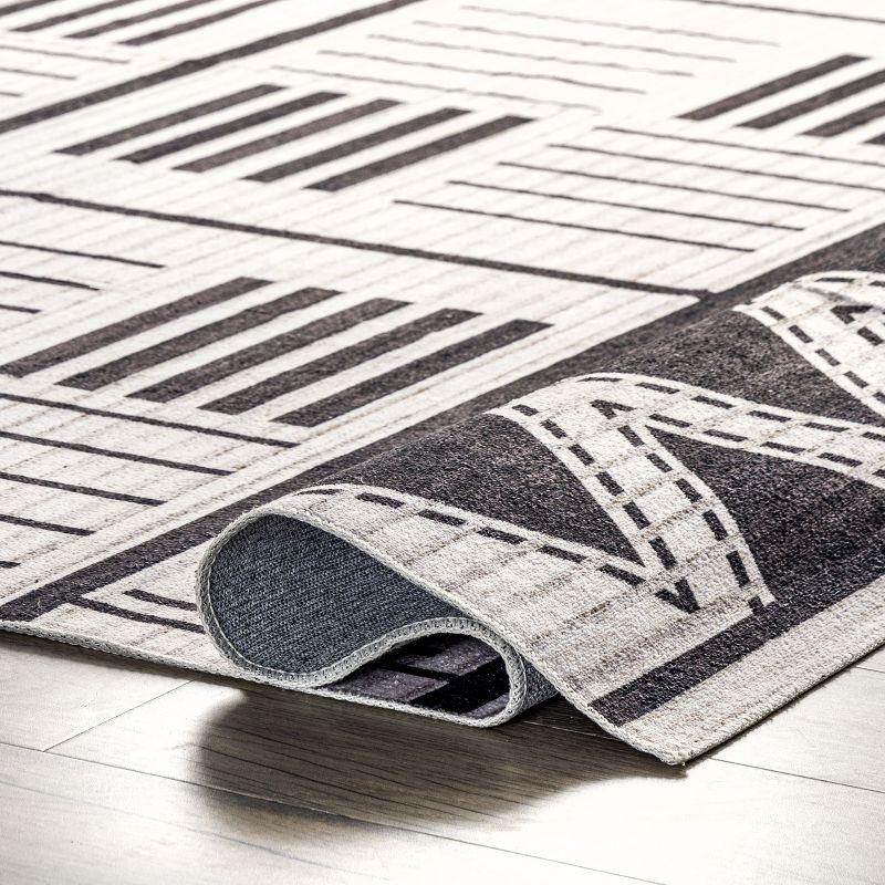 Nuloom Evia Stripes Machine Washable Indoor Area Rug