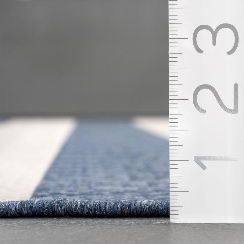 Nuloom Robin Striped 10x13 Indoor/Outdoor Area Rug for Living Room Patio Deck Front Porch Kitchen, Blue/Ivory