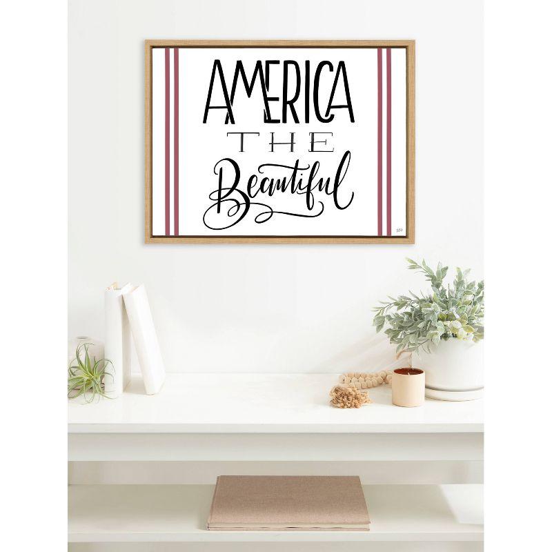 Kate & Laurel All Things Decor 18"x24" America The Beautiful Framed Canvas by Valerie McKeehan of Lily and Val Natural