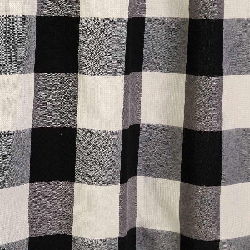 Grandin Shower Curtain Black/Natural - SKL Home: Check Pattern, Polyester & Cotton Blend, Machine Washable