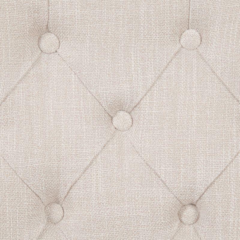 Simple Relax Set of 2 Linen Upholstered Side Chairs in Beige and Weathered Espresso