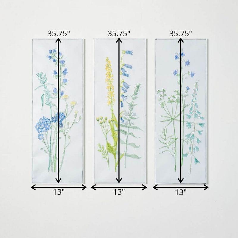 Herb Patterned Embossed Metal Triptych Wall Art Set