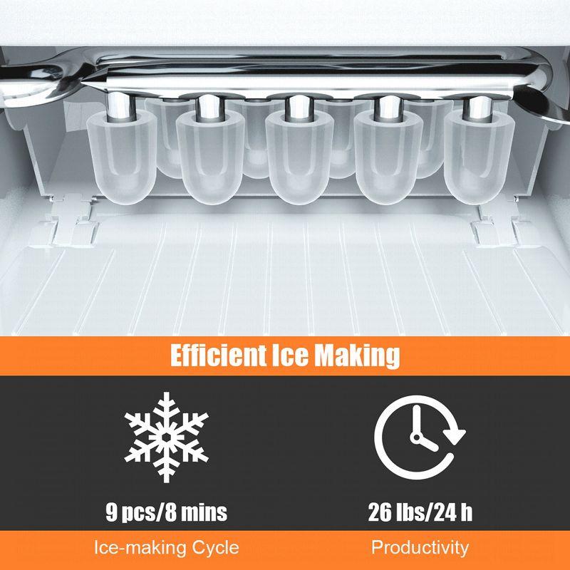 Costway Portable Ice Maker Machine Countertop 26Lbs/24H Self-cleaning w/ Scoop Black