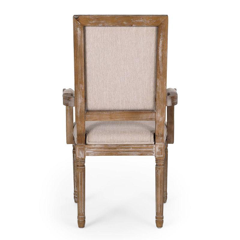 Set of 2 Maria French Country Wood Upholstered Dining Chairs Beige/Natural - Christopher Knight Home