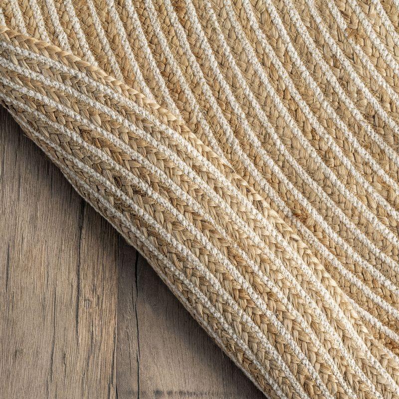 Handmade Braided Cotton-Blend 6' Round Area Rug in Natural