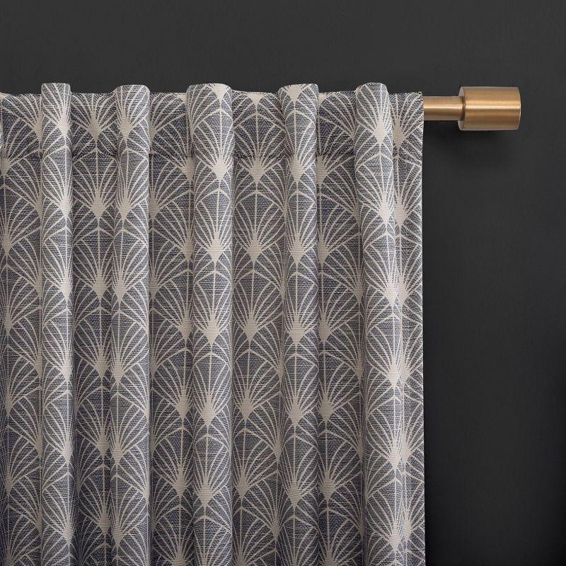 Montauk Art Deco 100% Blackout Back Tab Curtain Panel - Scott Living