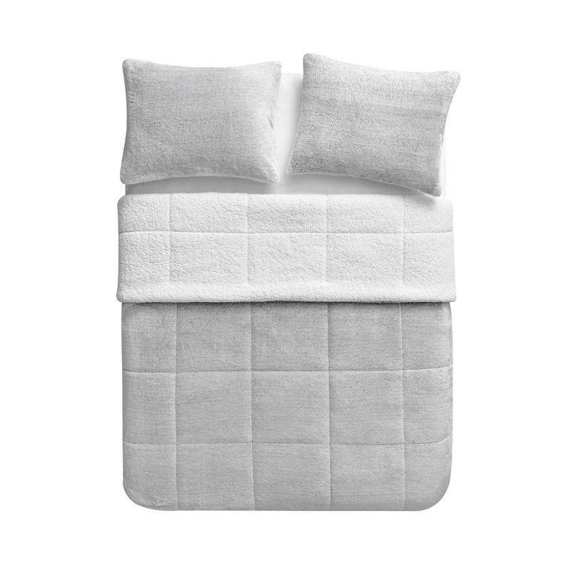 Ultra Plush Reversible Faux Fur and Sherpa 3-Piece Comforter Set
