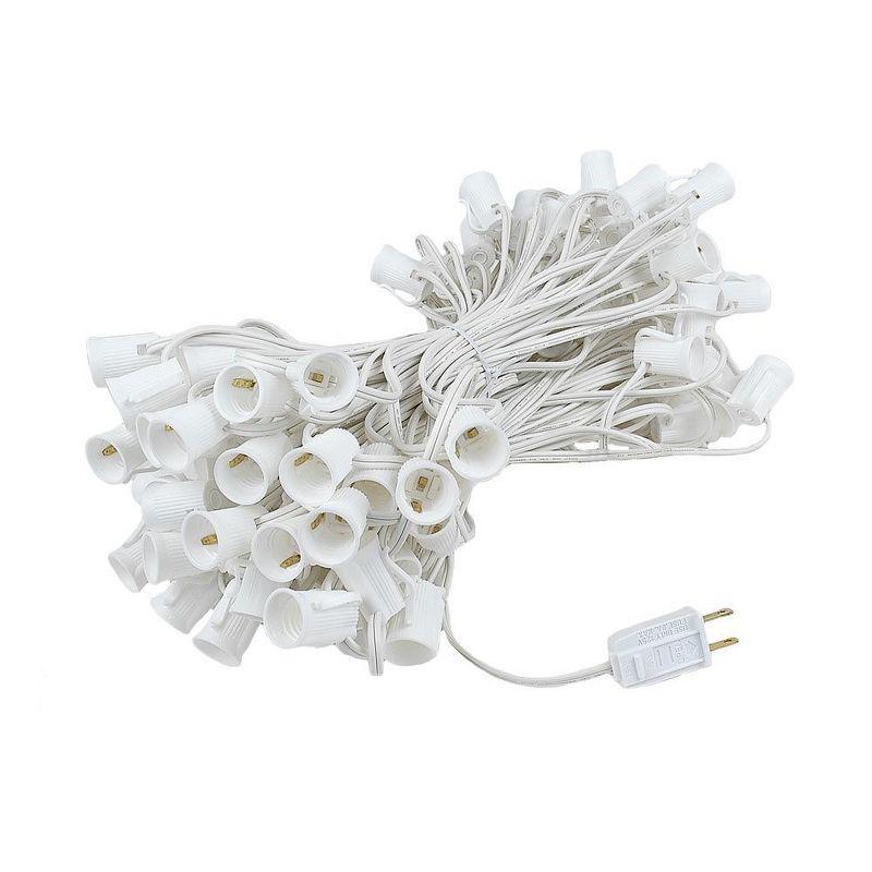 Novelty Lights 100 Feet Clear G50 Globe Outdoor Patio String Lights, White Wire