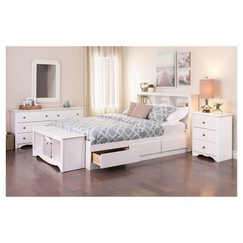 Monterey 3 Drawer Nightstand - White - Prepac: Modern Bedside Furniture, Space-Saving Design