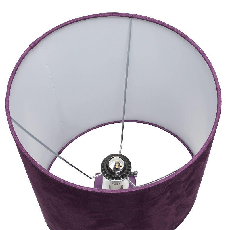 Stacked Circle Ceramic Table Lamp with Asymmetrical Shade Purple - Elegant Designs: Modern UL Listed, No Assembly Required